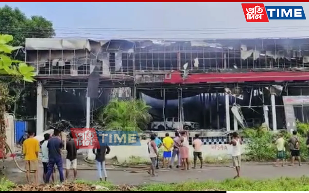 Isuzu showroom near Basistha was gutted in a massive fire