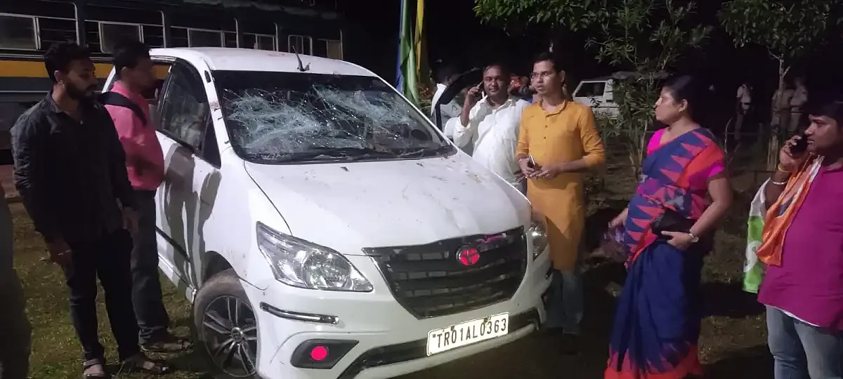 Tripura Youth Congress President Rakhu Das was attacked during a political event