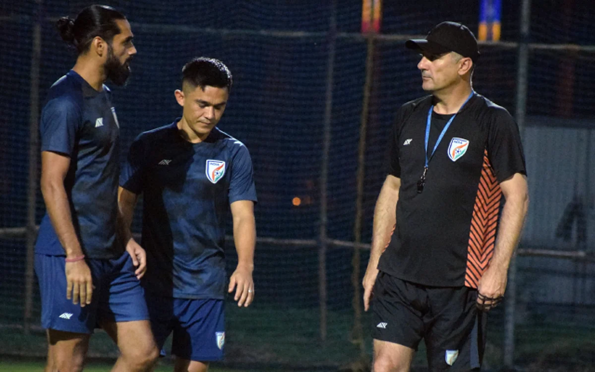 Indian football team during a practice session | Image: ANI