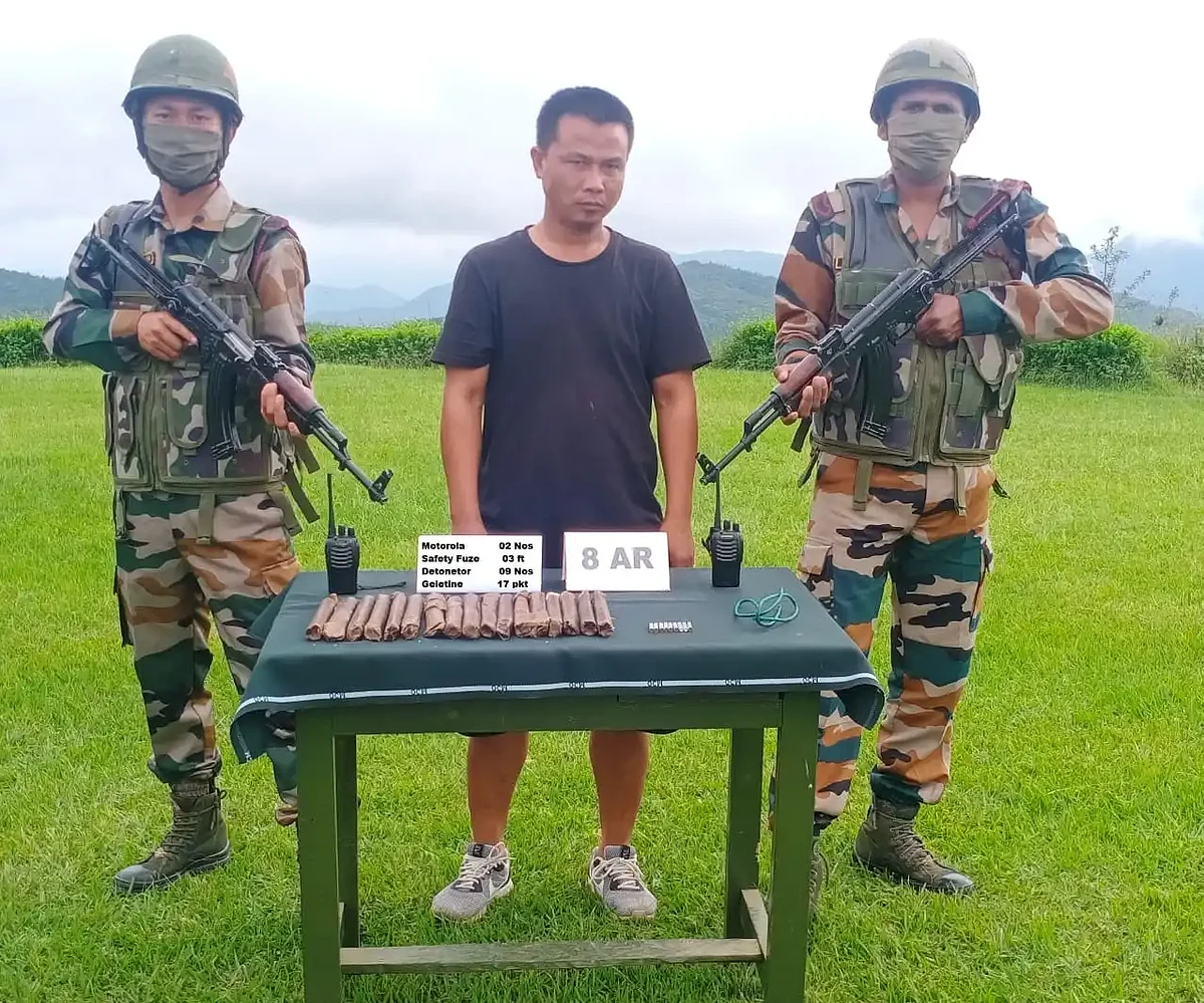 Assam Rifles arrested one person and seized war like stores from him in Mizoram