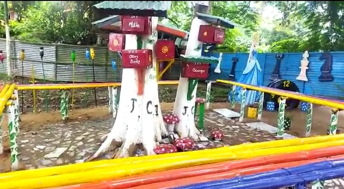 Women Set Up Open Library Under Trees in Jorhat