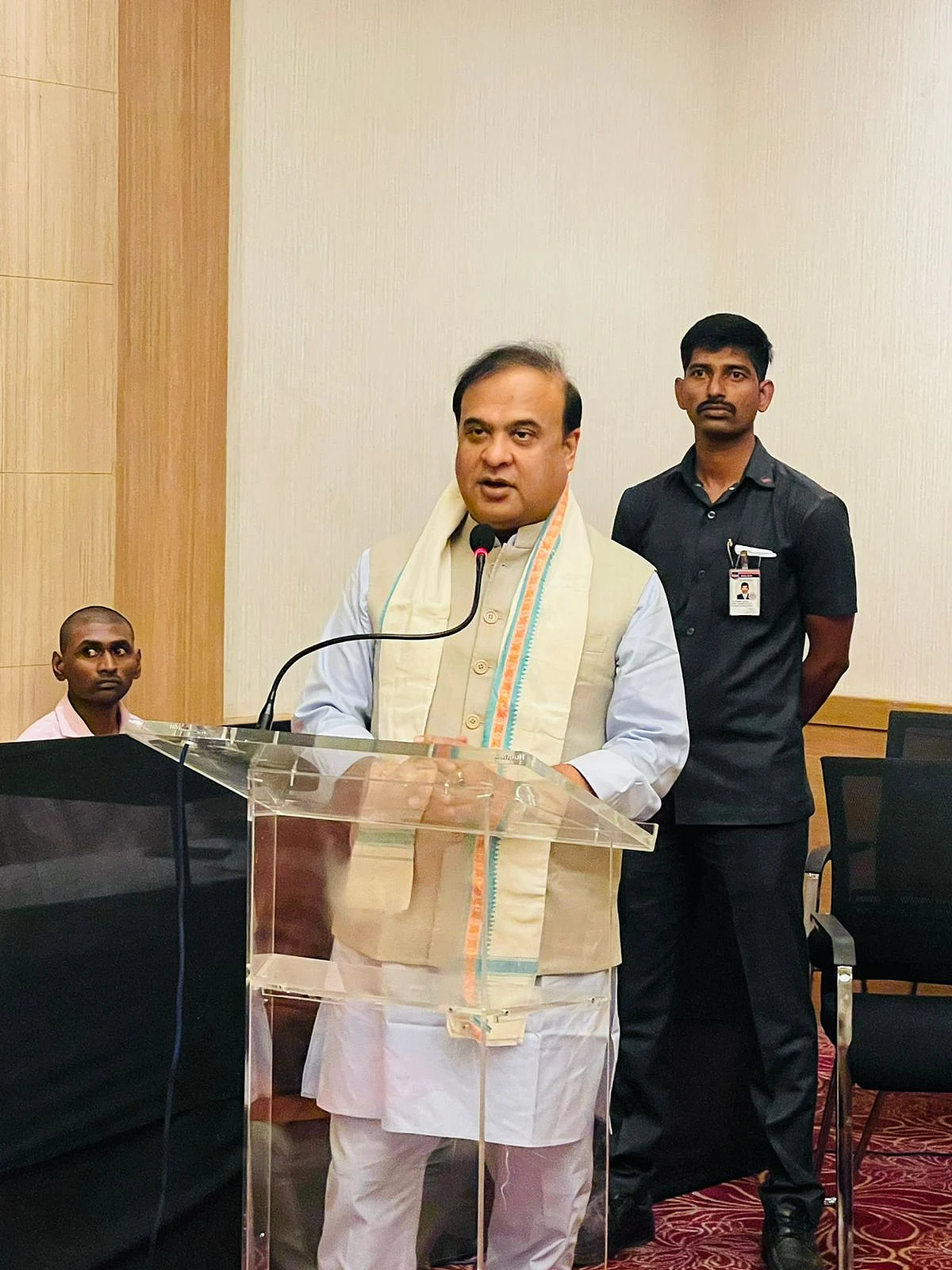 Assam Chief Minister Himanta Biswa Sarma addresses karyakartas in Hyderabad