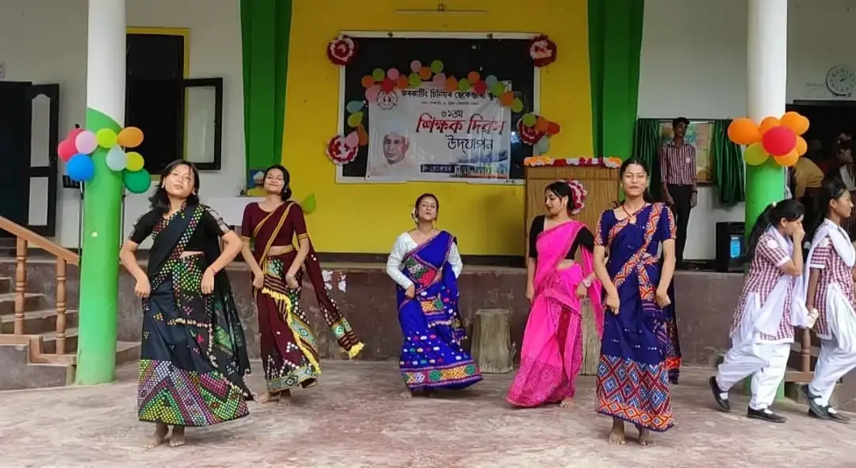 Special arrangements were made to celebrate Teachers' Day in Assam's Furkating Senior Secondary School