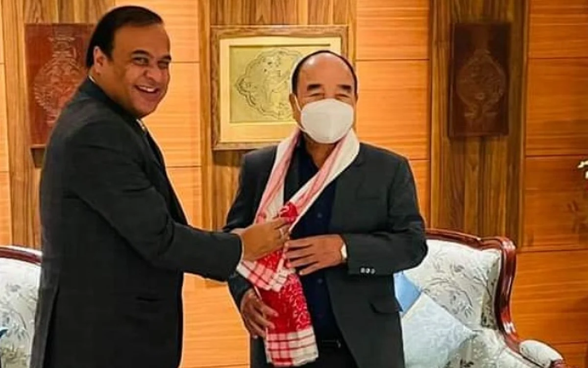 Assam CM Himanta Biswa Sarma along with Mizoram CM Zoramthanga