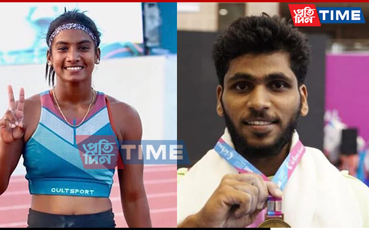 Rosy Paulraj (left) and N Ajith (right) created new national records at the National Games