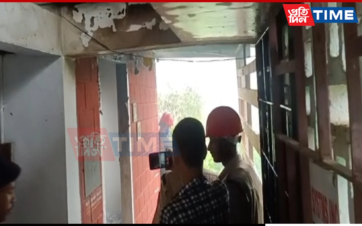 The second floor of a room in Guwahati's Uzan Bazar was gutted entirely in a fire