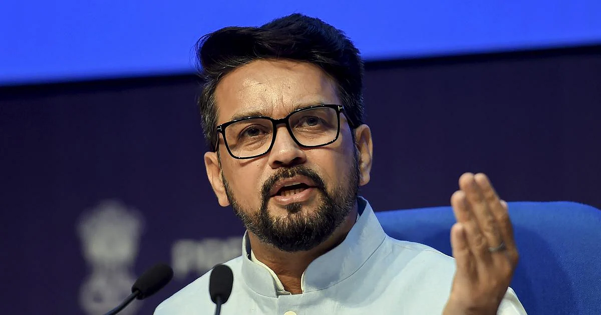 Union minister Anurag Thakur addressing the media to inform of Centre's approval for one-time grant for oil PSUs