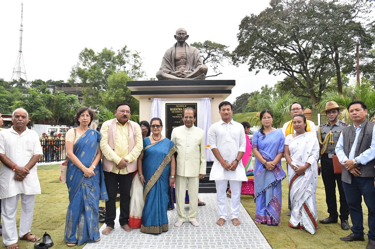 Assam Gov Unveils Mahatma Gandhi Statue
