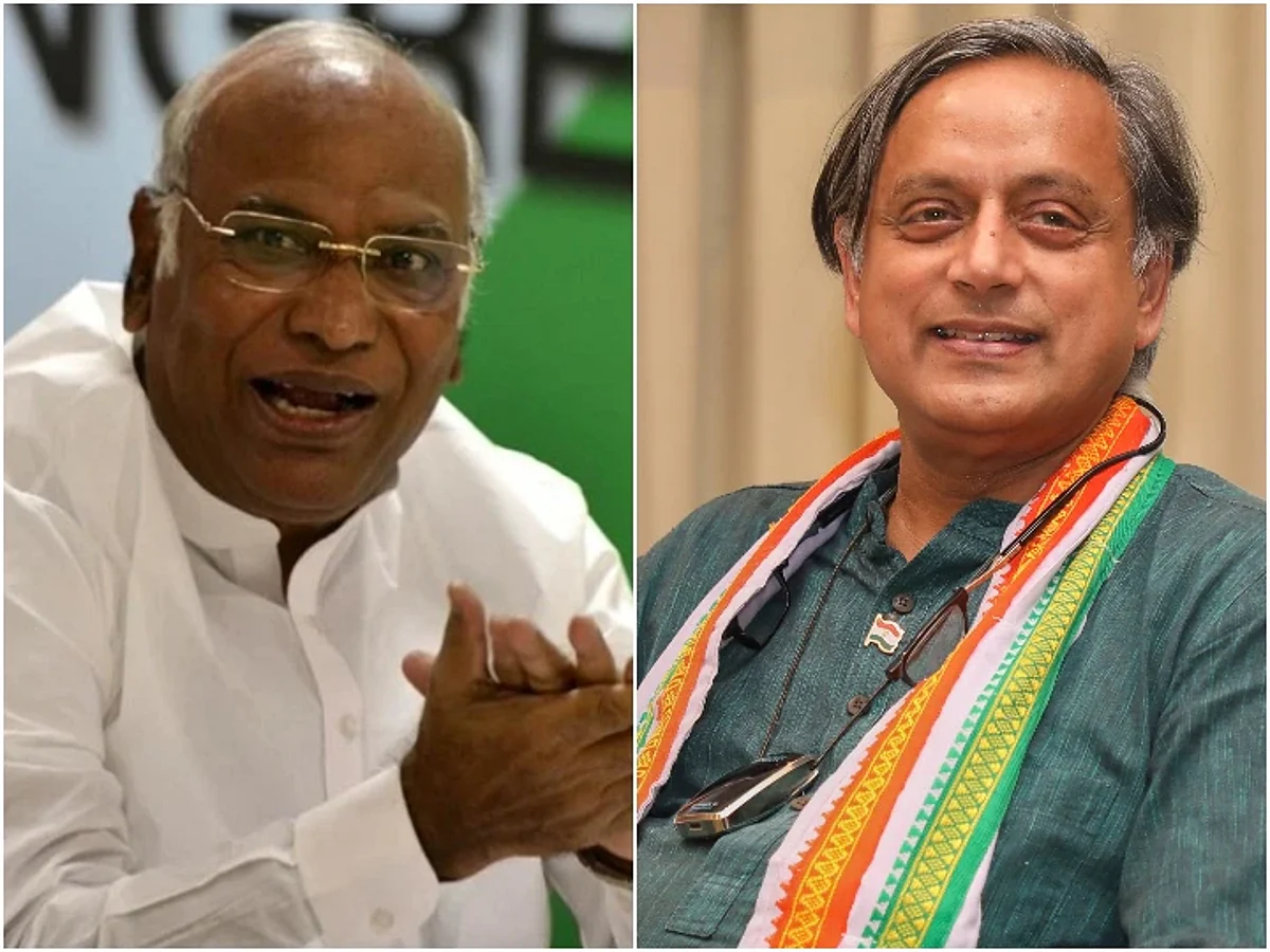 Mallikarjun Kharge and Shashi Tharoor