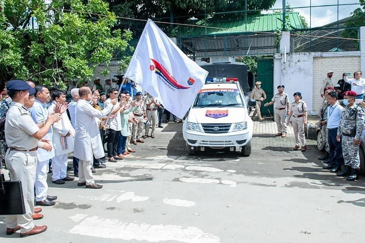 Manipur CM flags off 12 GPS-enabled vehicles for highway patrol