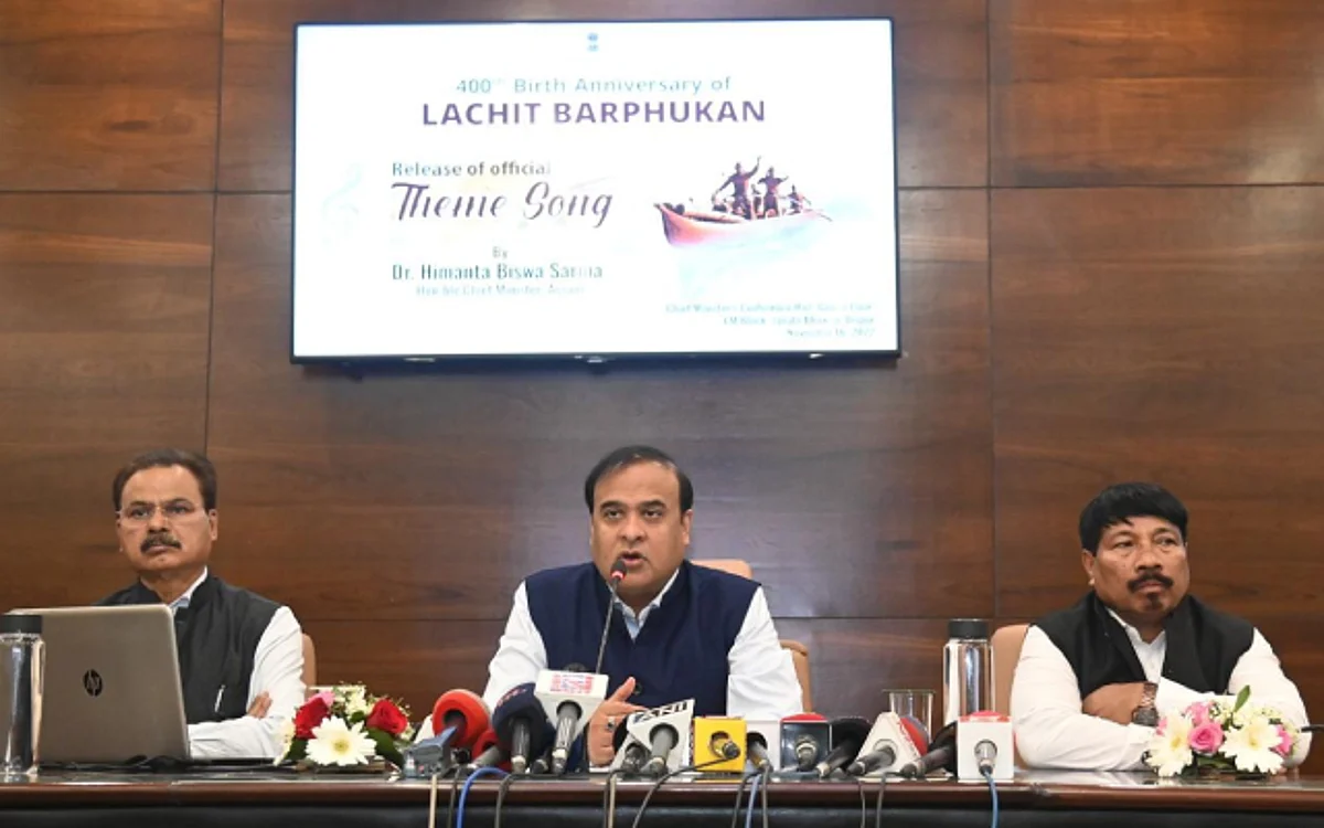 Assam CM released the theme song on Lachit Borphukan at Janata Bhawan | Image: Twitter/ Himanta Biswa Sarma