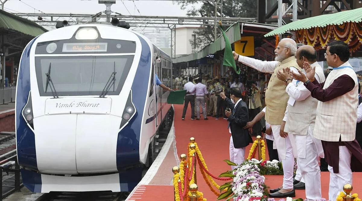 PM Modi Flags off Fifth Vande Bharat Express Train in Bengaluru