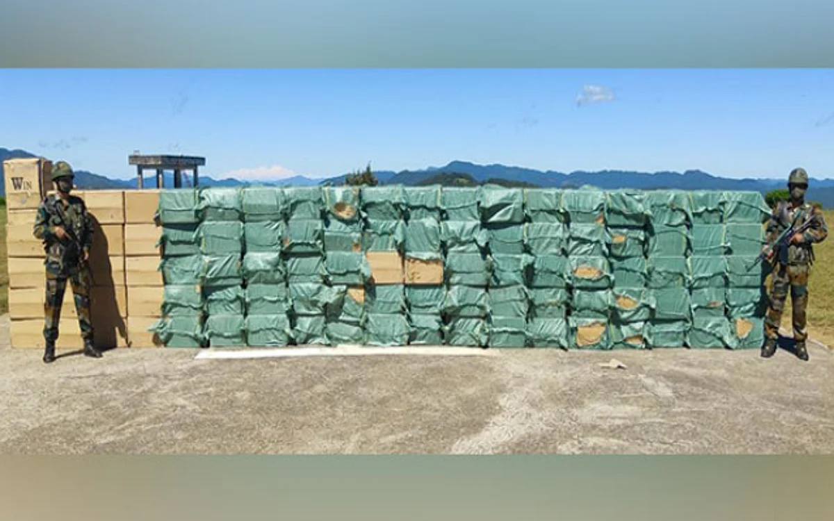 Assam Rifles held a massive consignment of foreign origin cigarettes in Mizoram | Image: ANI