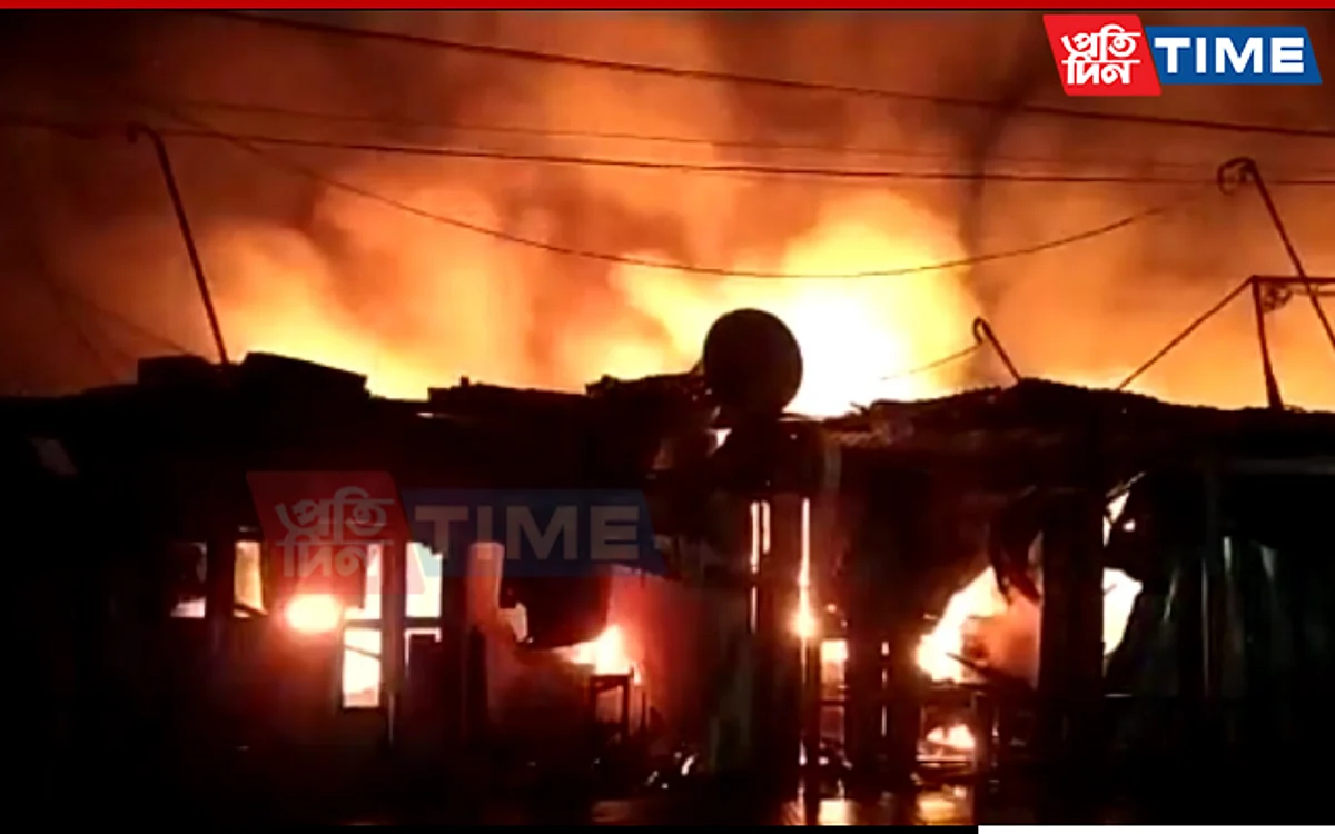 Visuals from Jagiroad showed massive flames erupting