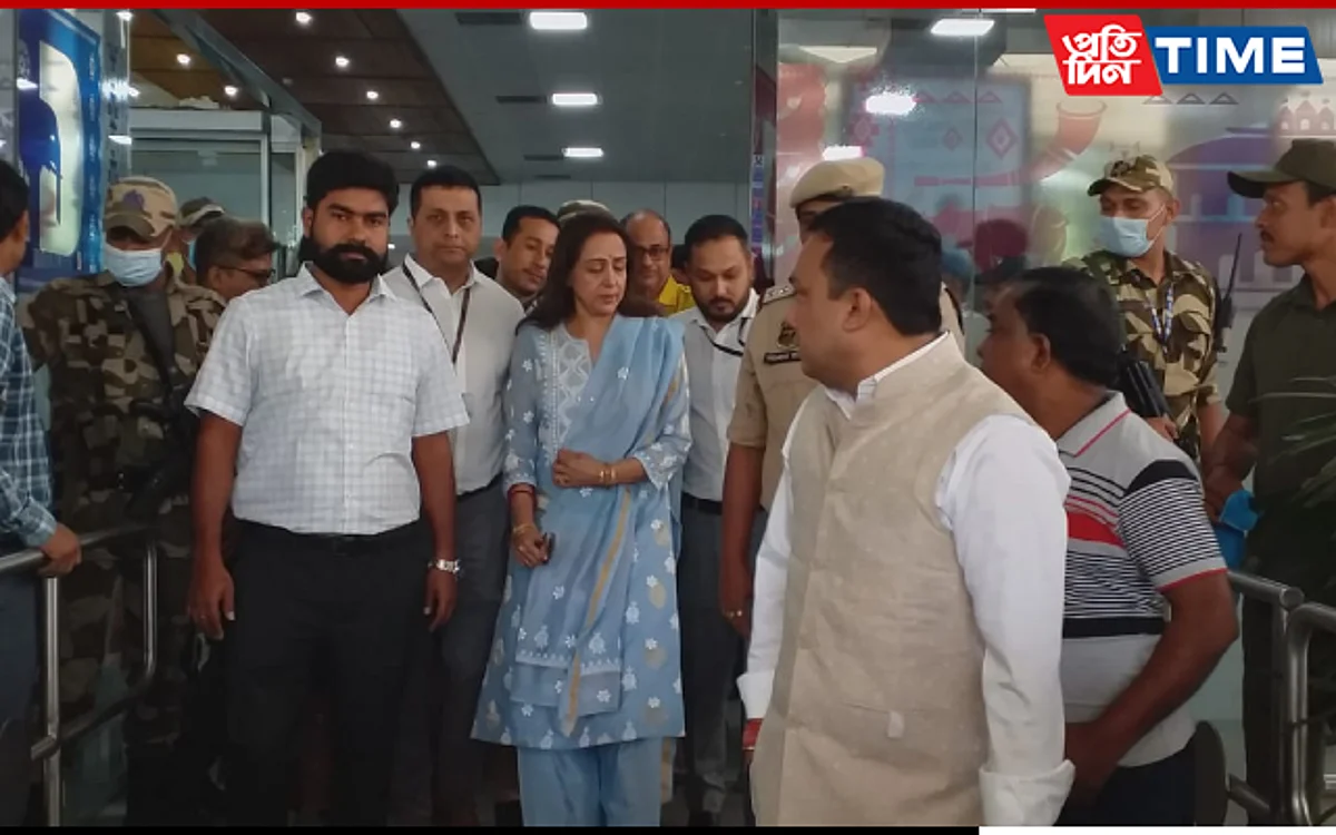 Dream Girl Hema Malini landed in Guwahati to attend Nalbari Raas