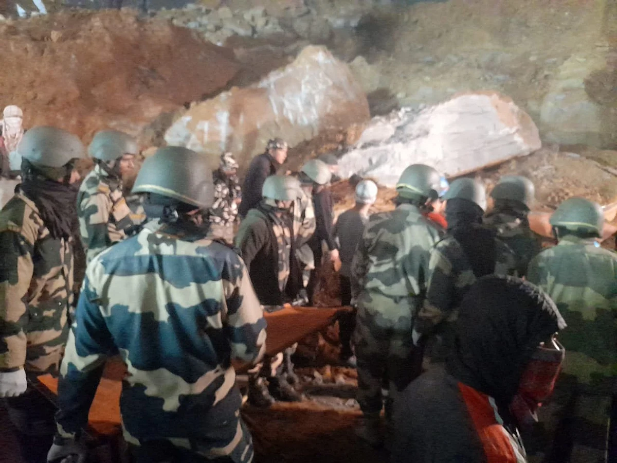 Rescue operations at stone quarry incident spot in Mizoram