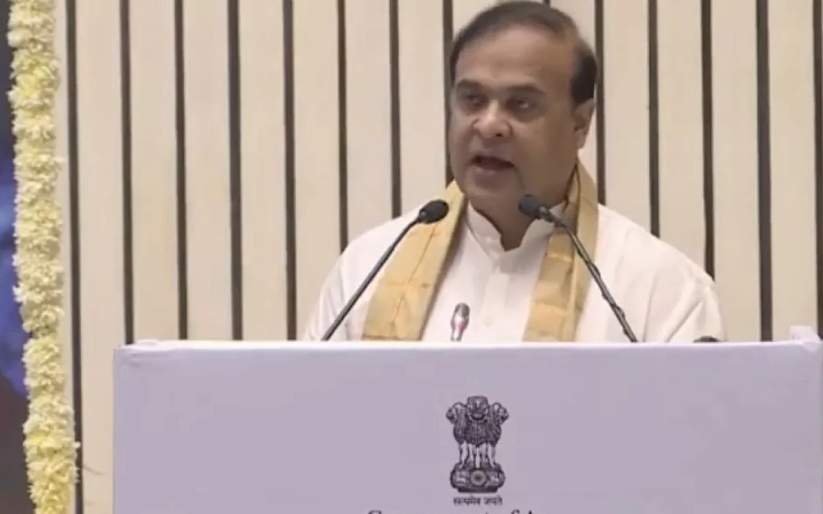 Assam CM in Delhi speaking on Lachit Borphukan | Image: Screengrab from video posted on Twitter by Himanta Biswa Sarma