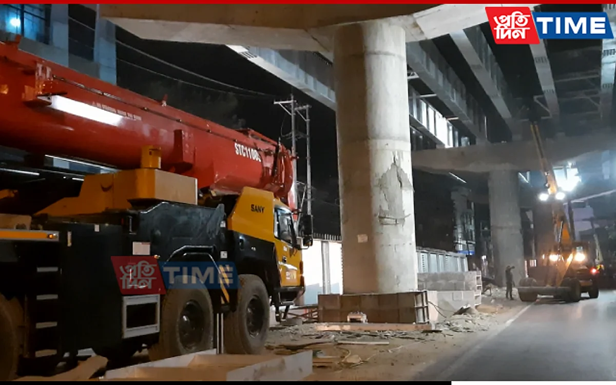 The under-construction flyover at Guwahati's Maligaon