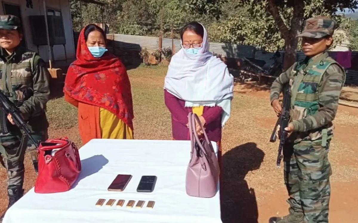 Two women were held along with smuggled gold bars in Manipur