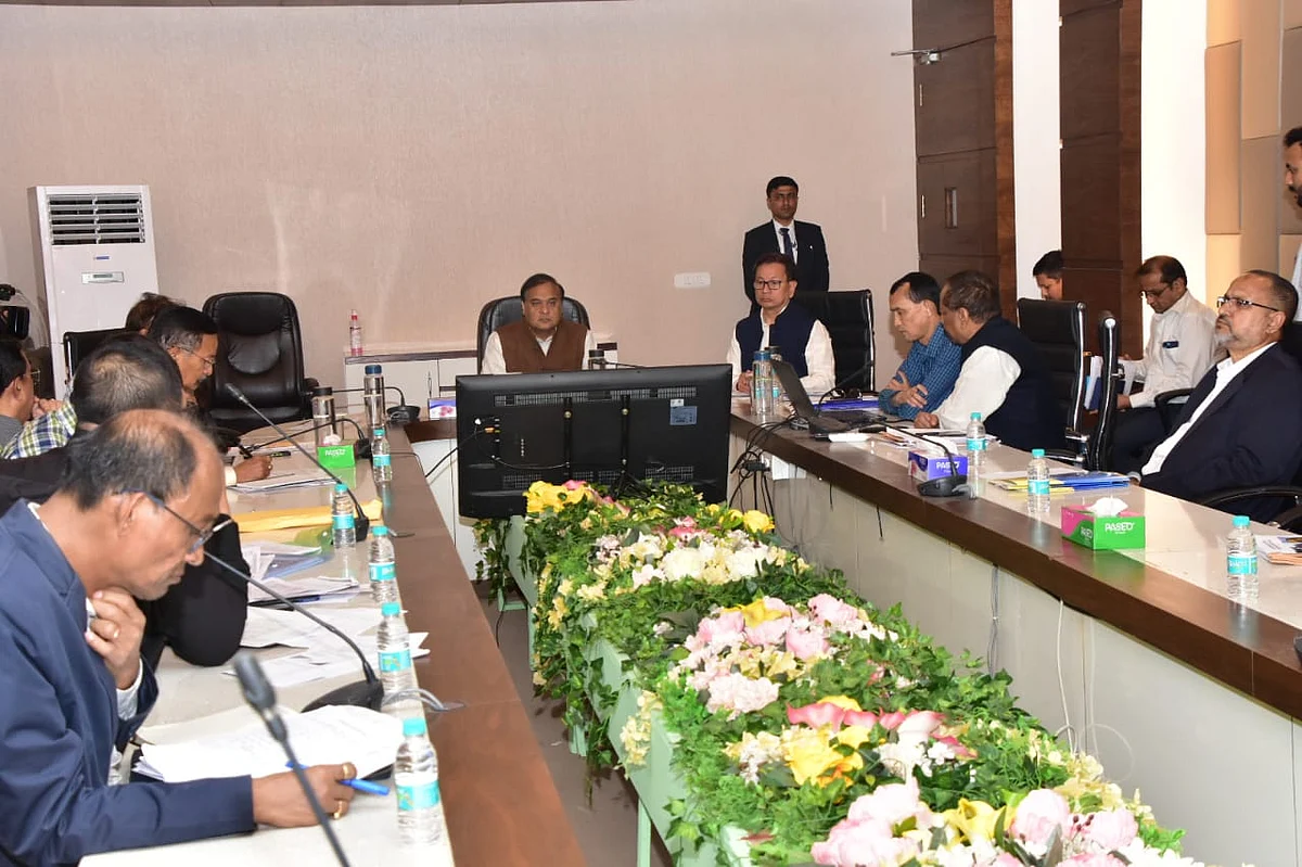 Assam CM Himanta Biswa Sarma and PWD Officials