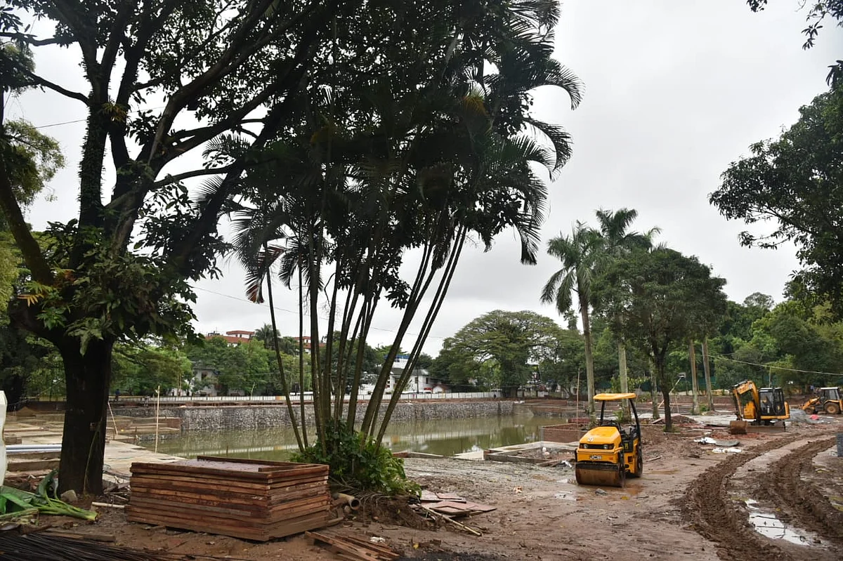 Construction work of Brahmaputra River Beautification project