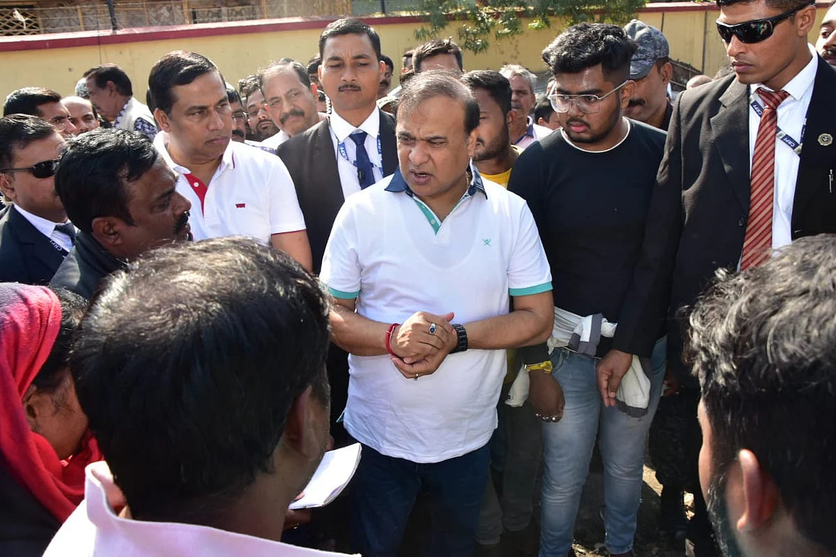 Assam CM Himanta Biswa Sarma meets Guwahati house fire victims