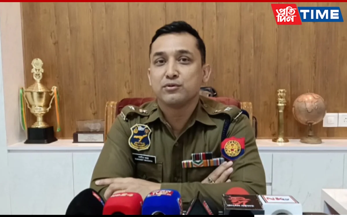 Hailakandi SP Nabaneet Mahanta
addressing reports about the arrest