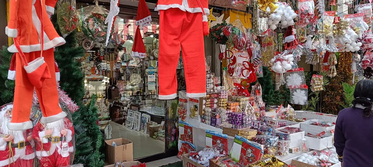 A shop selling Christmas items in Guwahati