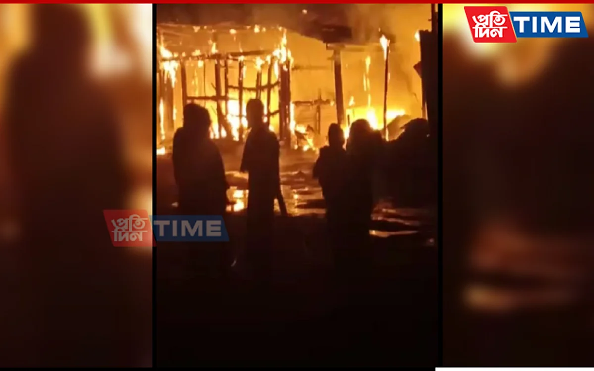 A fire broke out in Lanka in Assam