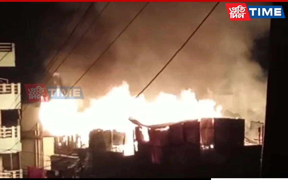 Massive fire in Meghalaya's Mawbah