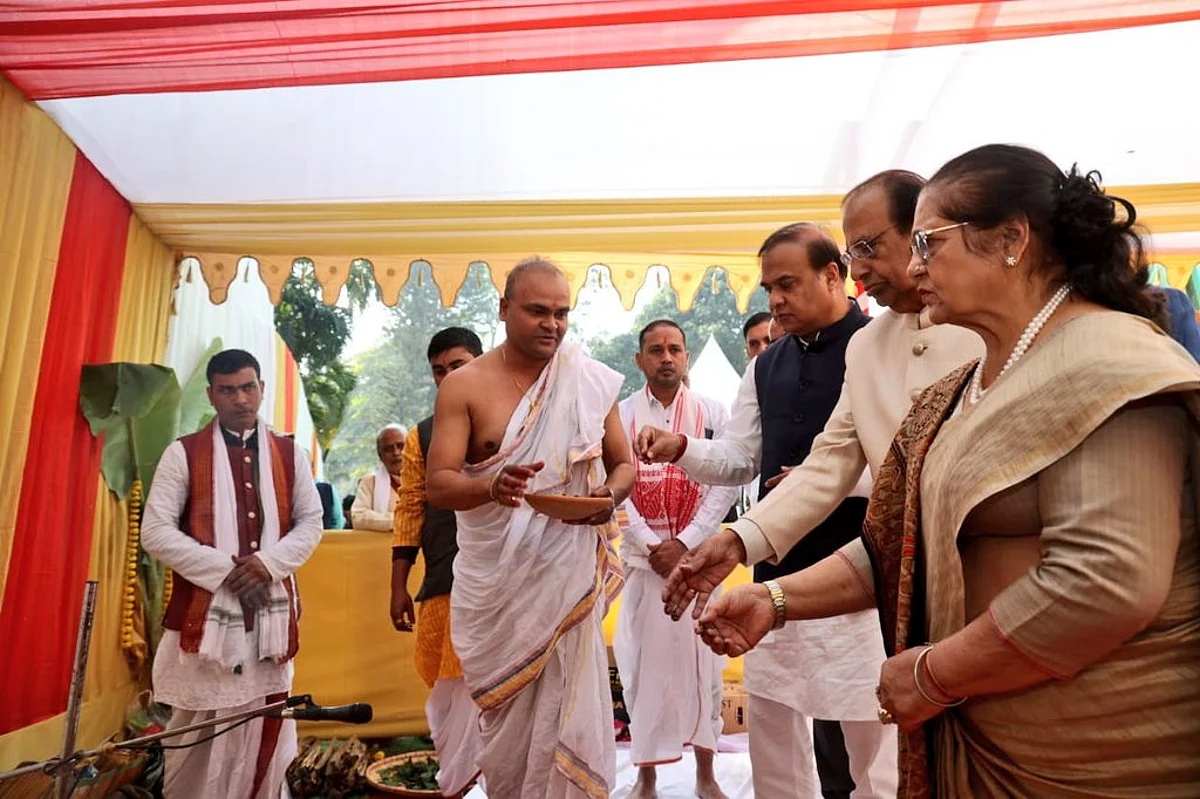 Assam CM Lays Foundation Stone of New Raj Bhawan