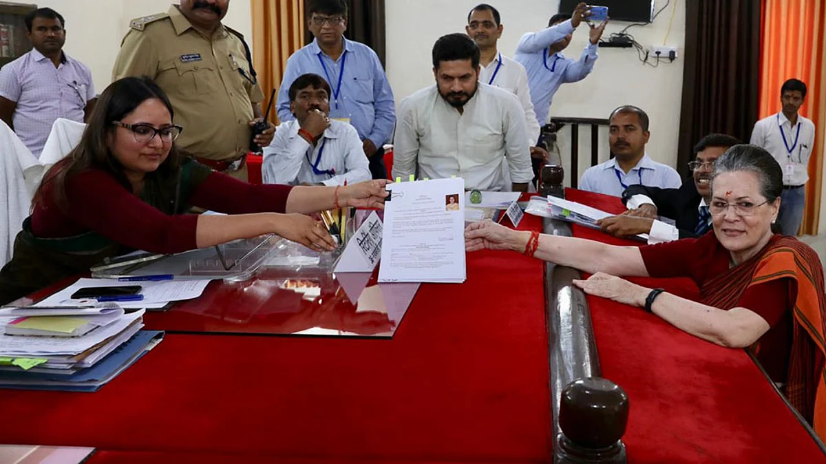 Sonia Gandhi files nomination papers from Rae Bareli