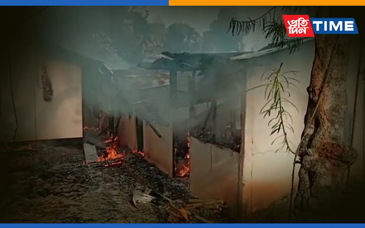 Huts set to fire in Navagraha
