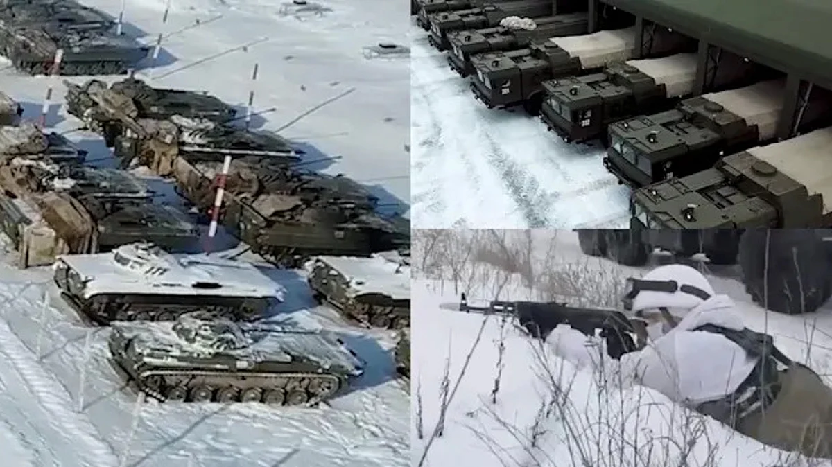 Орос Украины хилийн ойролцоо цэрэг, танк, пуужин харваж буй дүрс бичлэгээ нийтэлжээ