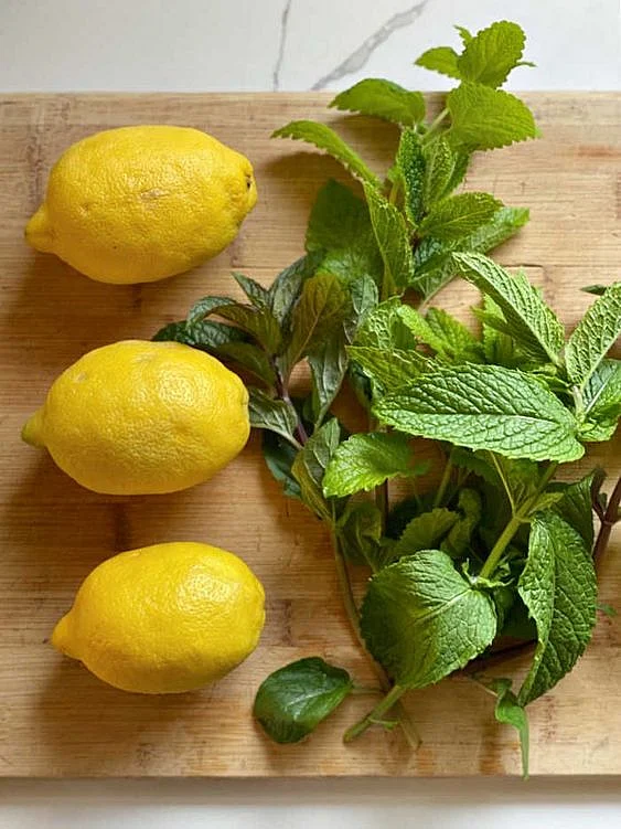 Decoction of basil ginger and lemon