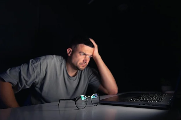 young man works computer night169016 62593
