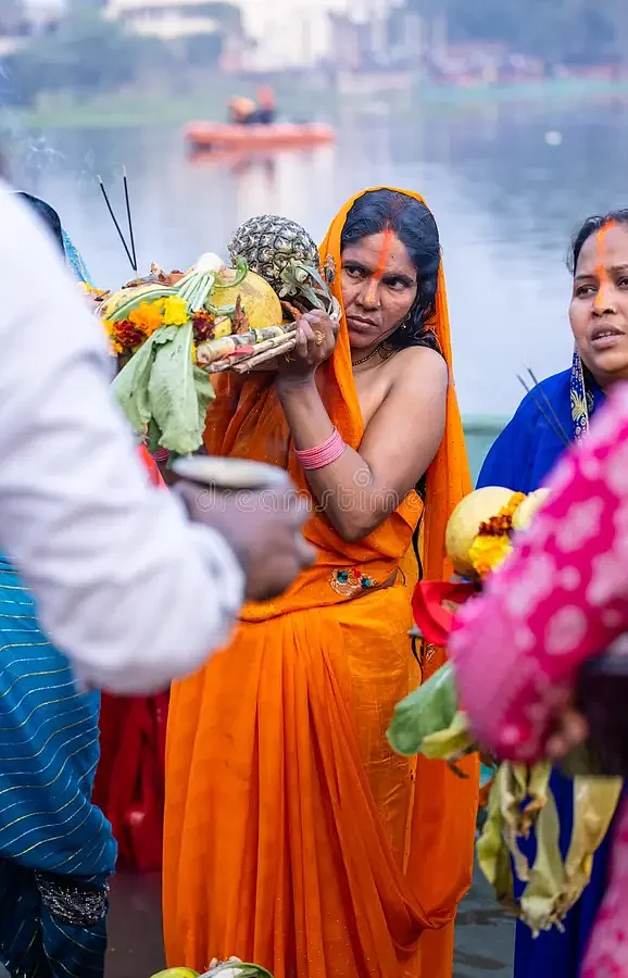 indian devotees celebrating chhath puja ghaziabad uttar pradesh india november ancient hindu festival native to 327084693
