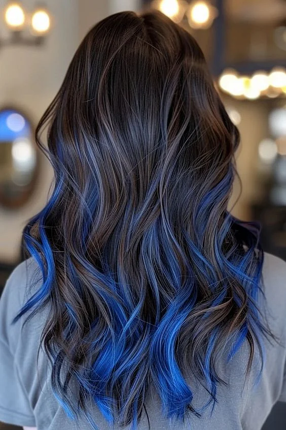 blue highlights