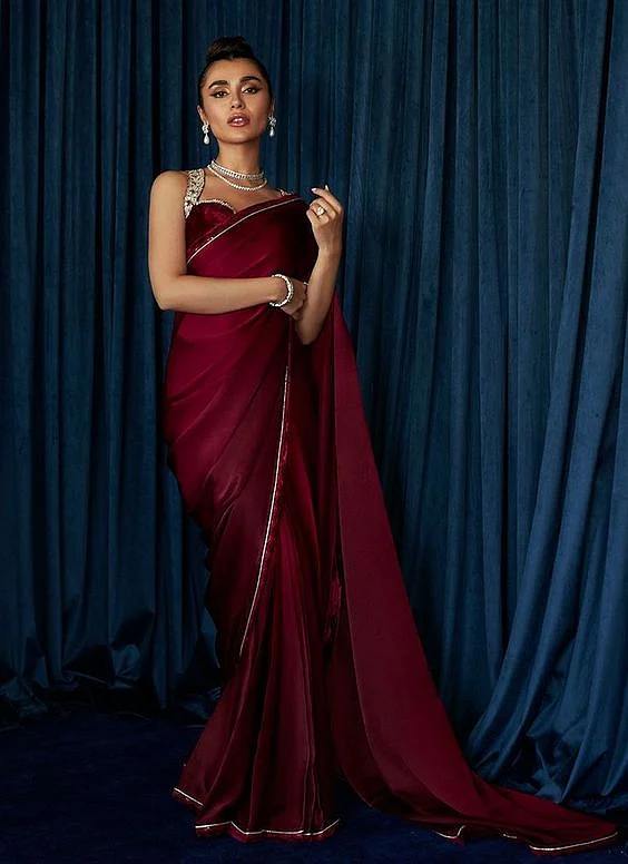 Velvet Saree Looks