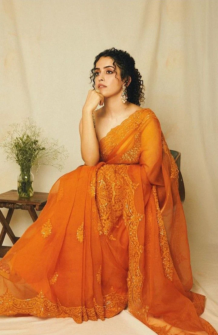 Orange Saree Looks