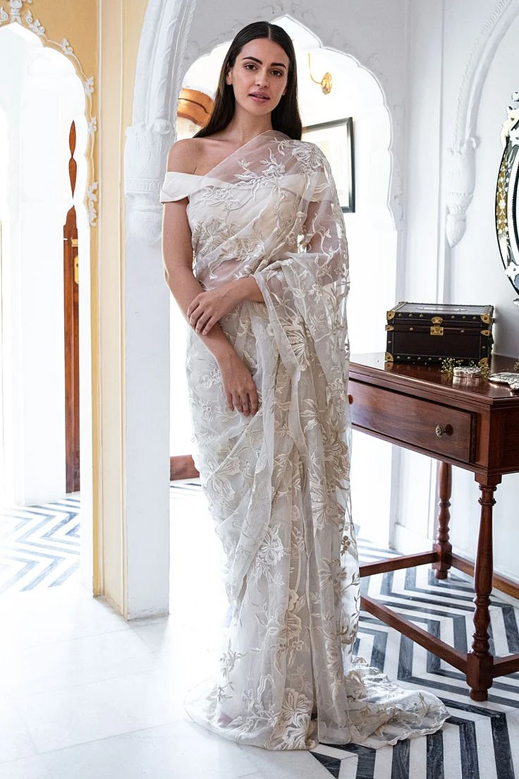 All White Saree Looks