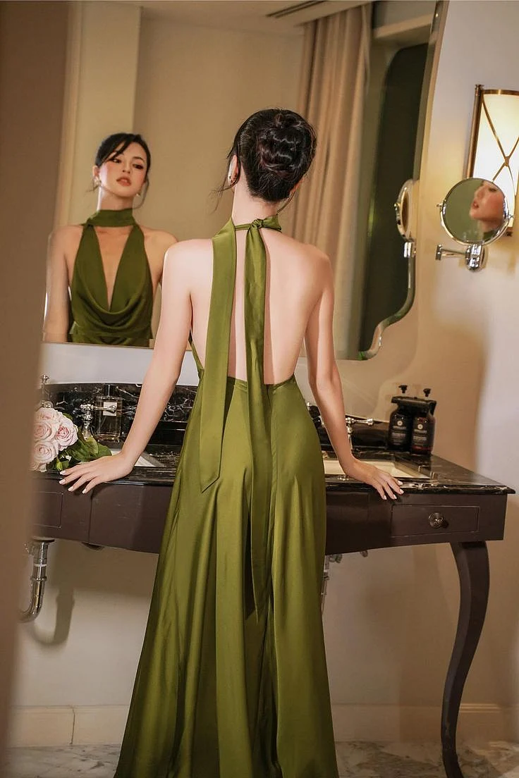 रDinner Date Outfit Satin Dress