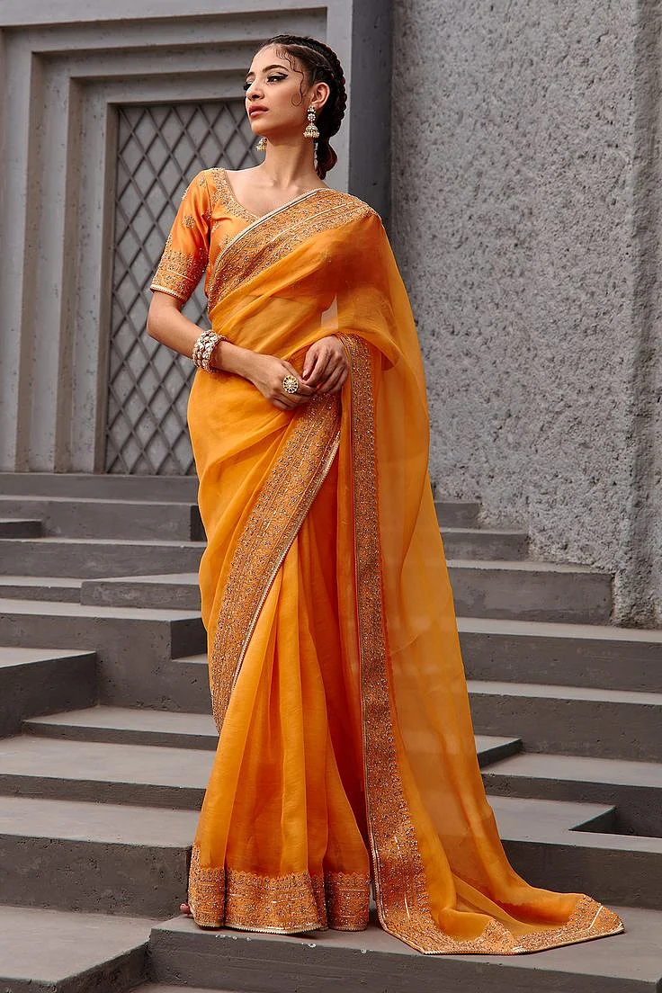 orange saree