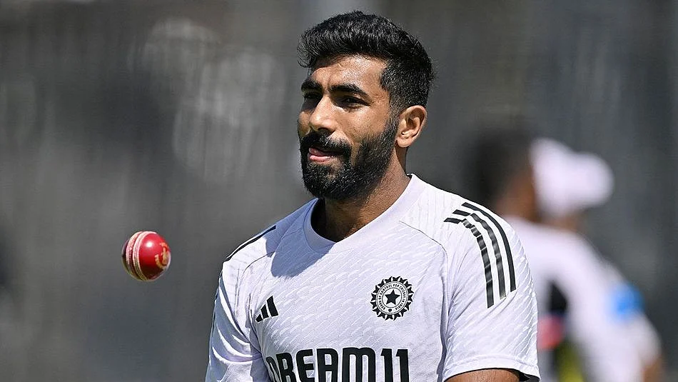 Bumrah with the ball at training in Perth Australia