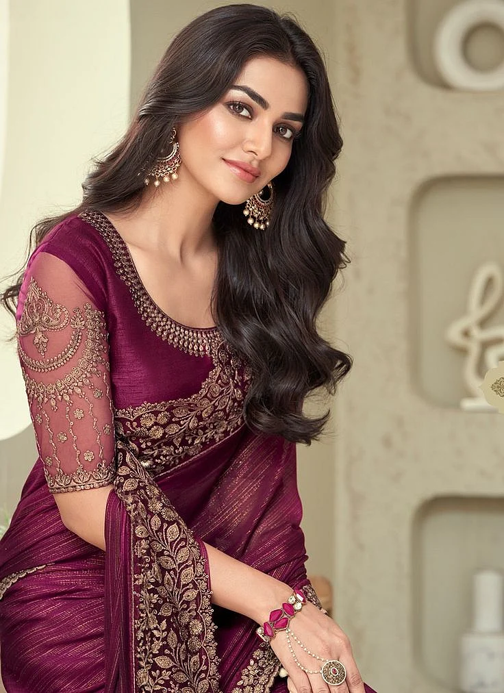 Burgundy Saree Designs