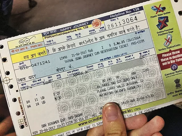 india train ticket