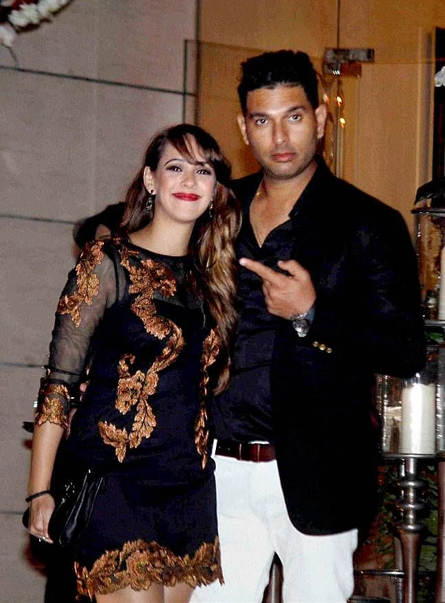 Cricketer YuvrajSingh with his future wife…