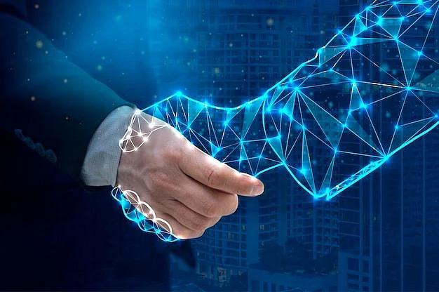Premium Photo Artificial intelligence and machine learning process for 4th industrial revolution Businessperson shaking hand
