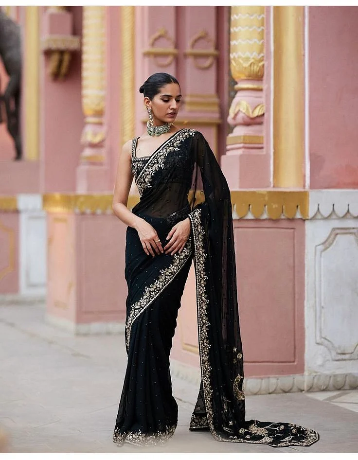 Black Organza Saree 9