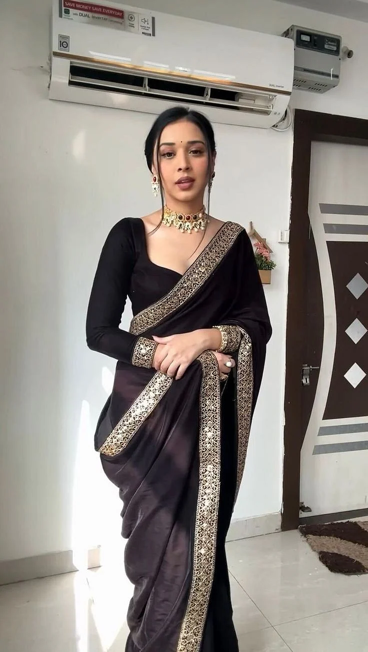 Black Organza Saree 8
